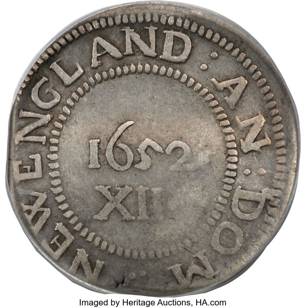 1652 Shilling Pine Tree, Large Planchet, Pellets at Trunk MS thumbnail 4