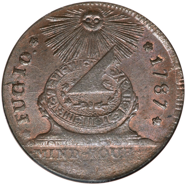 1787 Fugio 1c 4 Cinquefoils,UNITED STATES MS RB MS65 RB thumbnail 3