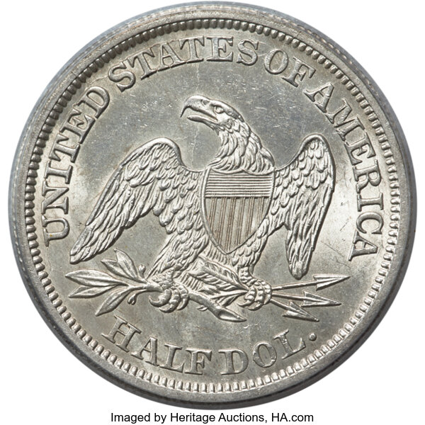 1842 50c Small Date, Reverse of 1842 MS65 CAC thumbnail 22