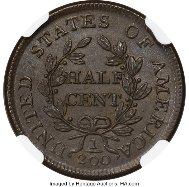 1804 1/2c Spiked Chin MS BN AU50 BN thumbnail 26