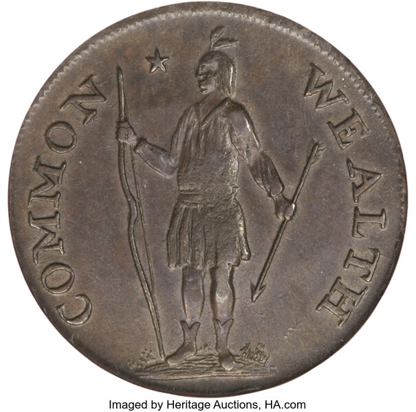 Image for 1787 Cent Massachusetts, Horned Eagle MS BN MS62 BN