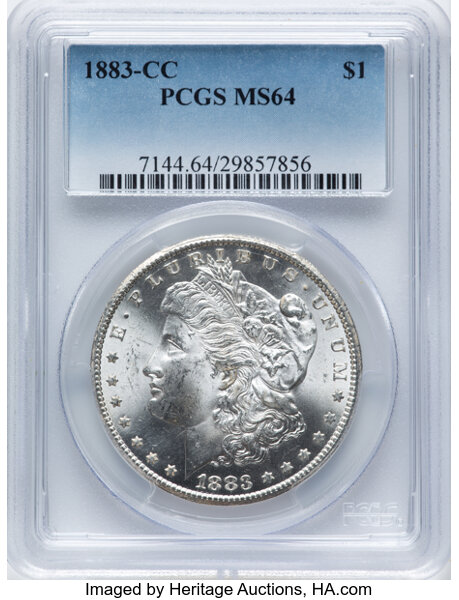1883 CC Clashed Obverse n & st One Dollar VAM 3A MS Values | Greysheet
