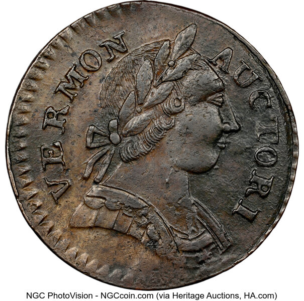 1787 Copper Vermont, BRITANNIA MS BN thumbnail 3