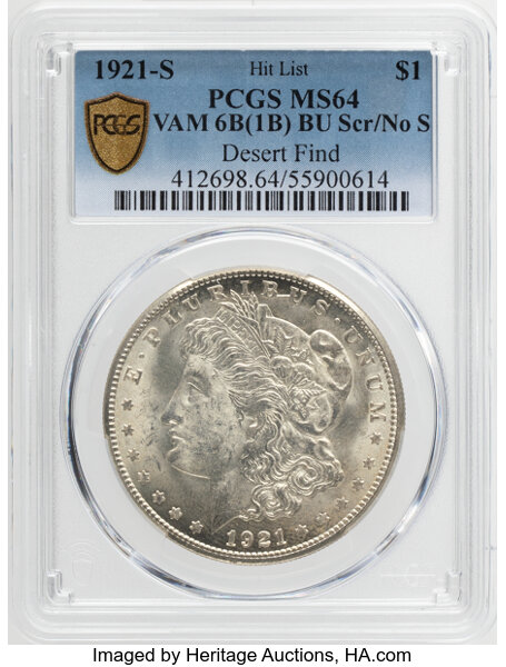 1921-S $1  BU Scratch, No S, VAM-6B MS64 thumbnail 8