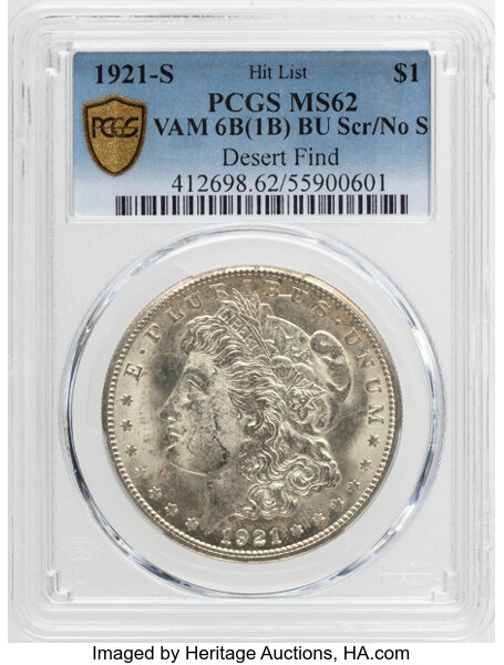 1921-S $1  BU Scratch, No S, VAM-6B MS thumbnail 18