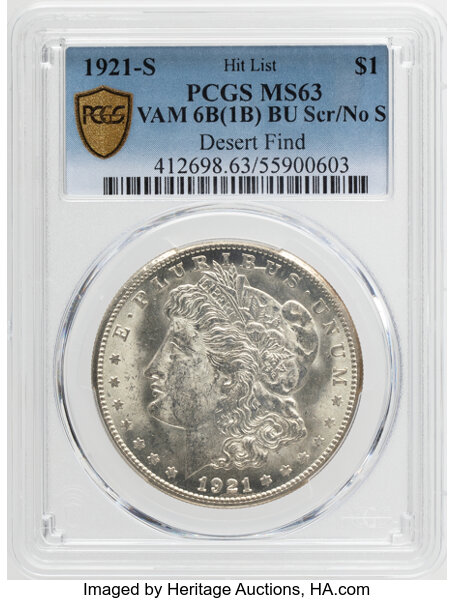 1921-S $1  BU Scratch, No S, VAM-6B XF40 thumbnail 20