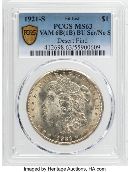 1921-S $1  BU Scratch, No S, VAM-6B MS thumbnail 17