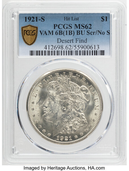 1921-S $1  BU Scratch, No S, VAM-6B XF40 thumbnail 16
