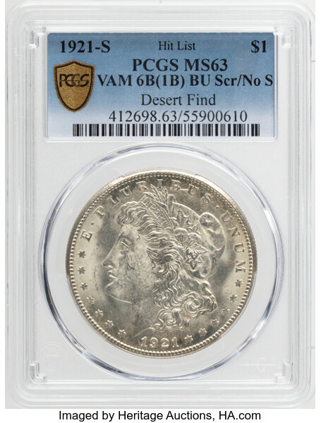 1921-S $1  BU Scratch, No S, VAM-6B XF40 thumbnail 18