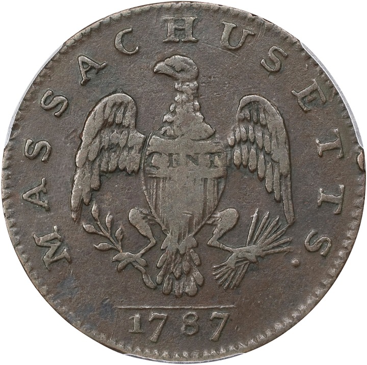 1787 Cent Massachusetts, Left Arrows MS BN VG8 BN thumbnail 7