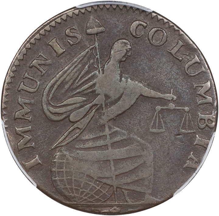 1787 Copper IMMUNIS COLUMBIA, Eagle Reverse, Plain Edge MS BN VF35 BN thumbnail 6