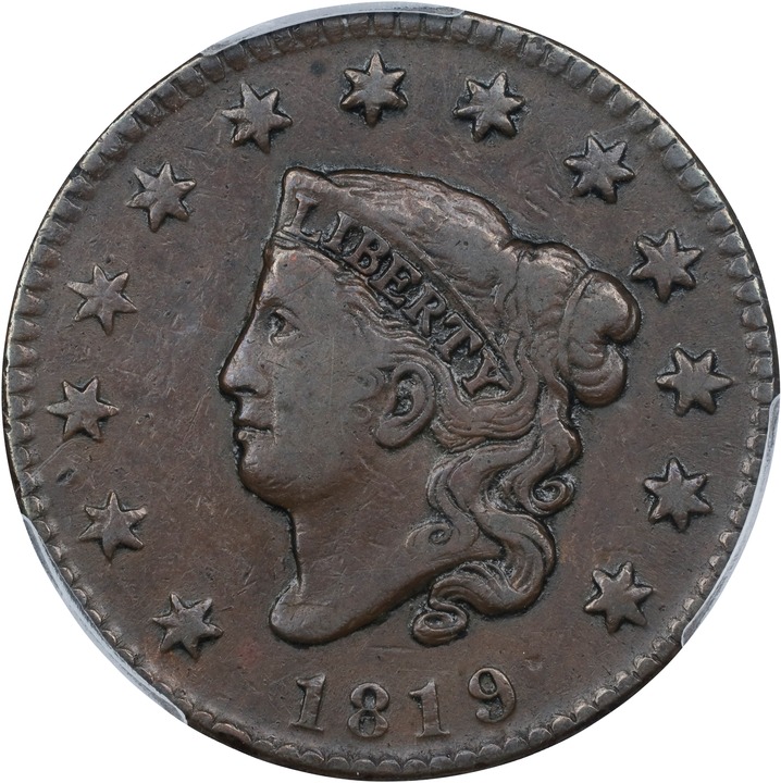 Image for 1819 1c Small Date MS BN VF25 BN