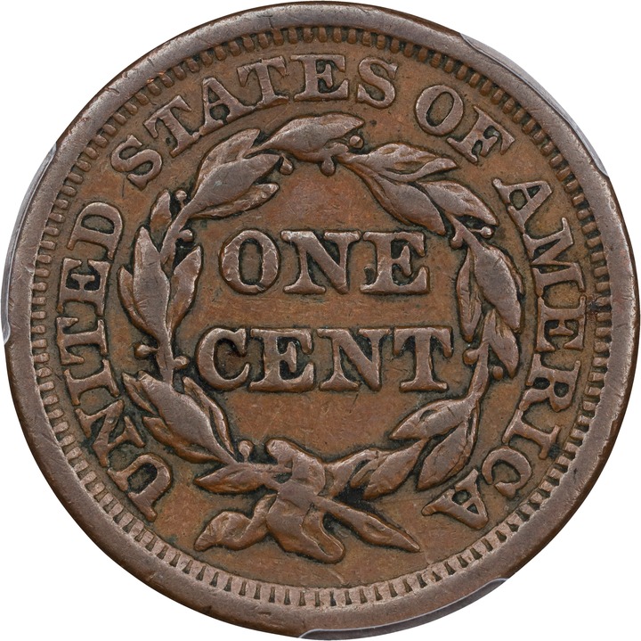 1857 1c Small Date MS BN VF30 BN thumbnail 2