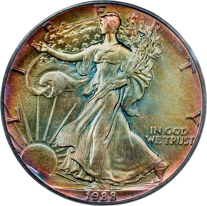 1988 $1  Silver Eagle MS63 CAC thumbnail 11