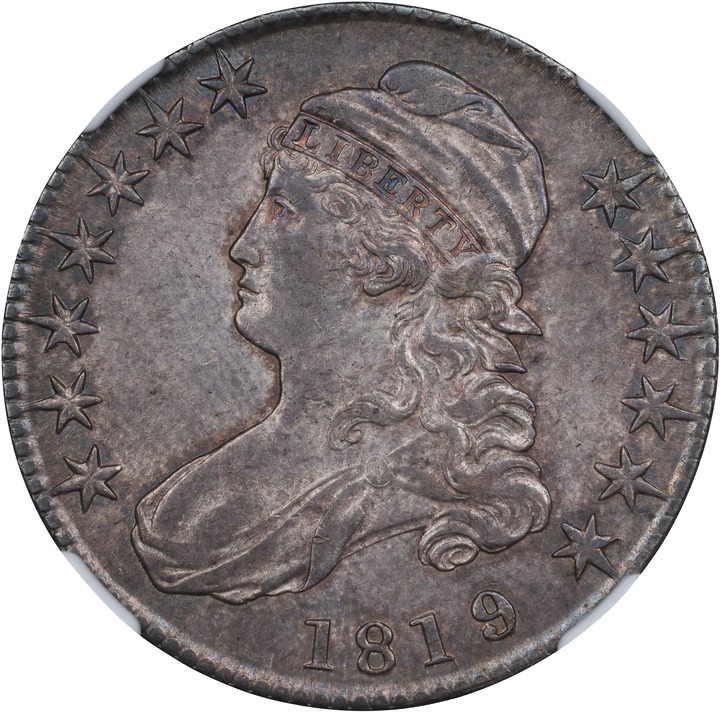 Image for 1819/8 50c Large 9, Flat Top 1s, O-102 AU53