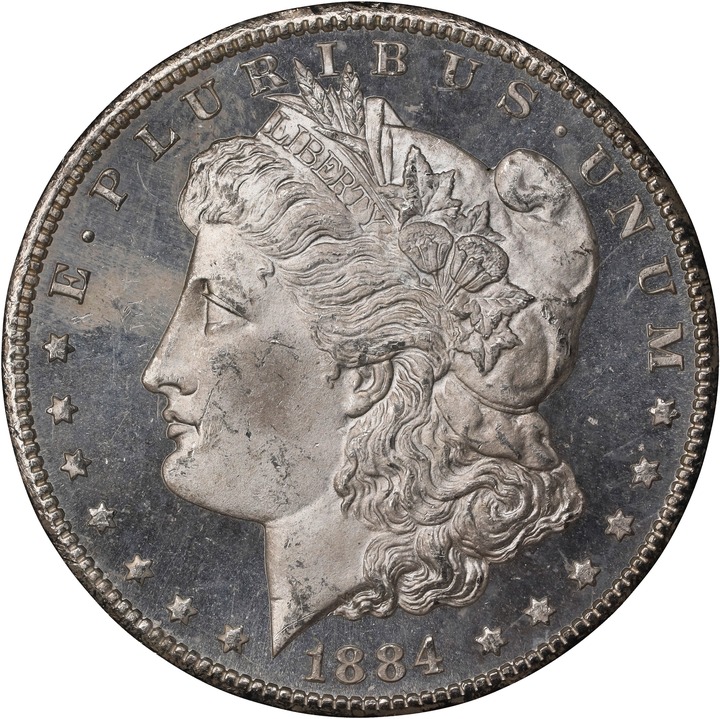 Image for 1884-CC $1  GSA Hoard, Hard package MS PL MS64 PL