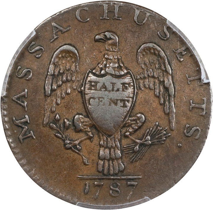1787 Copper Massachusetts MS BN MS60 BN thumbnail 6