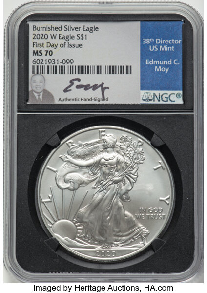 2020-(W) $1  Silver Eagle, Struck at West Point Mint MS thumbnail 5