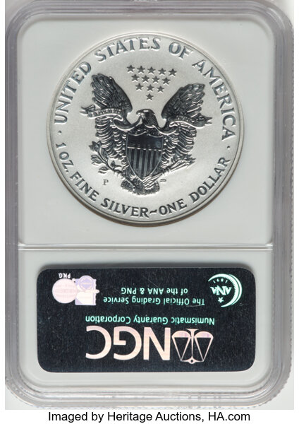 2006-P $1  Silver Eagle, Reverse Proof PR69 CAC thumbnail 4