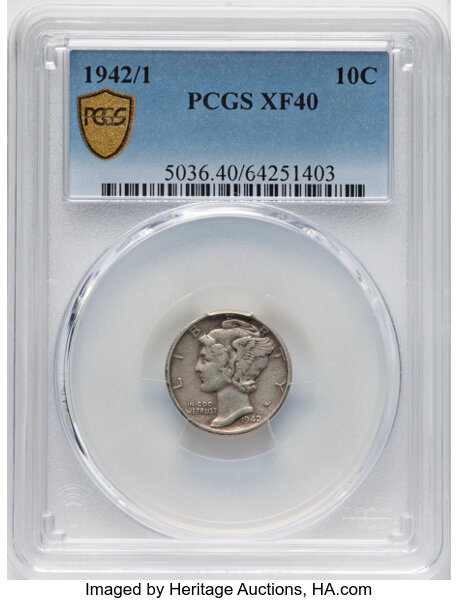 1942/1 10c XF40 thumbnail 2
