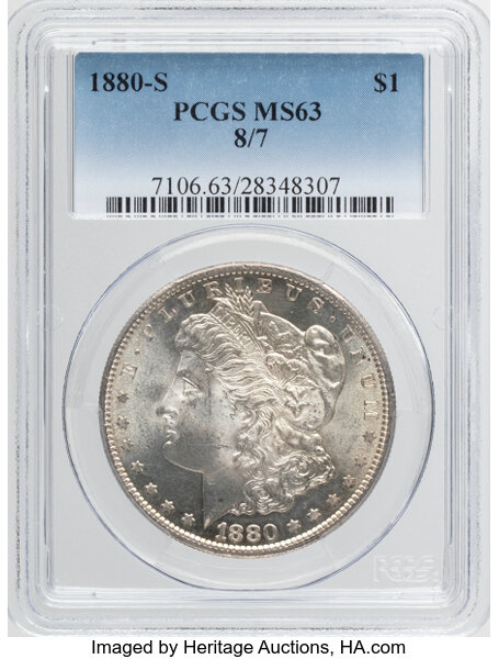 1880-S $1  8/7 MS thumbnail 3