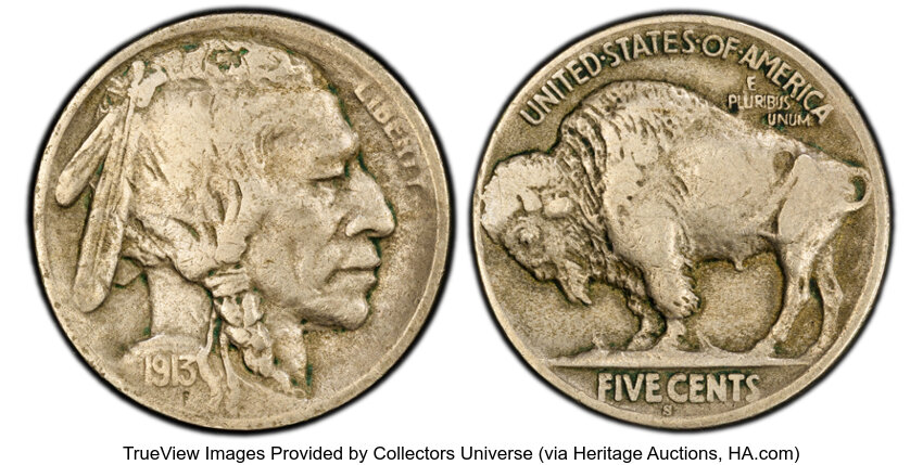 1913-S 5c Buffalo, Type 2 MS thumbnail 10