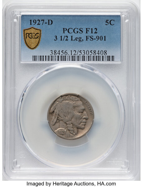 1927-D 5c 3 1/2 Legs, FS-901 MS thumbnail 10
