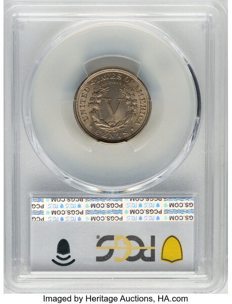 1895 5c MS63 CAC thumbnail 2
