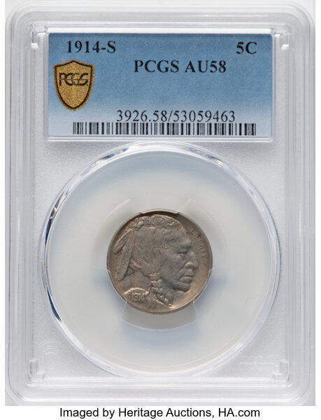 1914-S 5c AU58 thumbnail 2