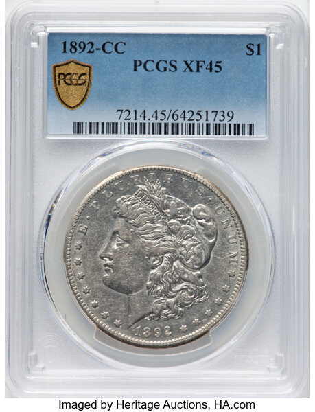 1892-CC $1 XF45 CAC thumbnail 2