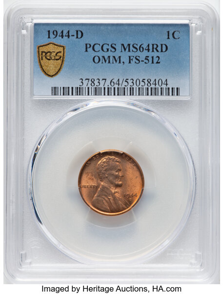 1944-D 1c Over Mintmark, FS-512 MS RD thumbnail 6