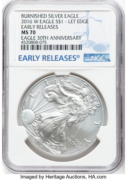 2016-W $1  Silver Eagle, Burnished, 30th Anniversary MS66 thumbnail 13