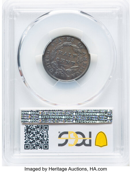 1833 1/2c C-1 MS BN VF35 BN thumbnail 4