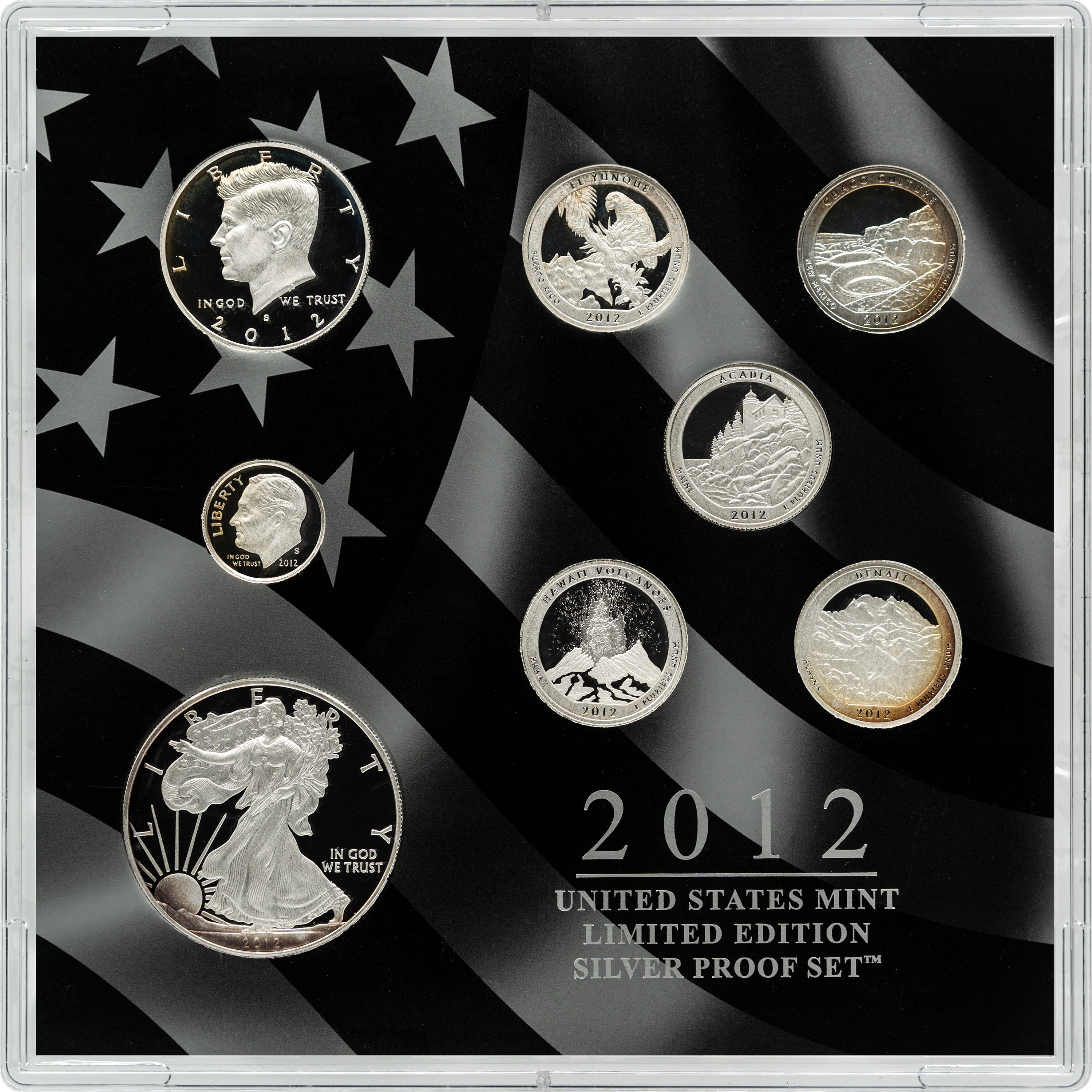 2012-S 1c-$1 Silver Limited Edition Proof Set, 8 Coins PR