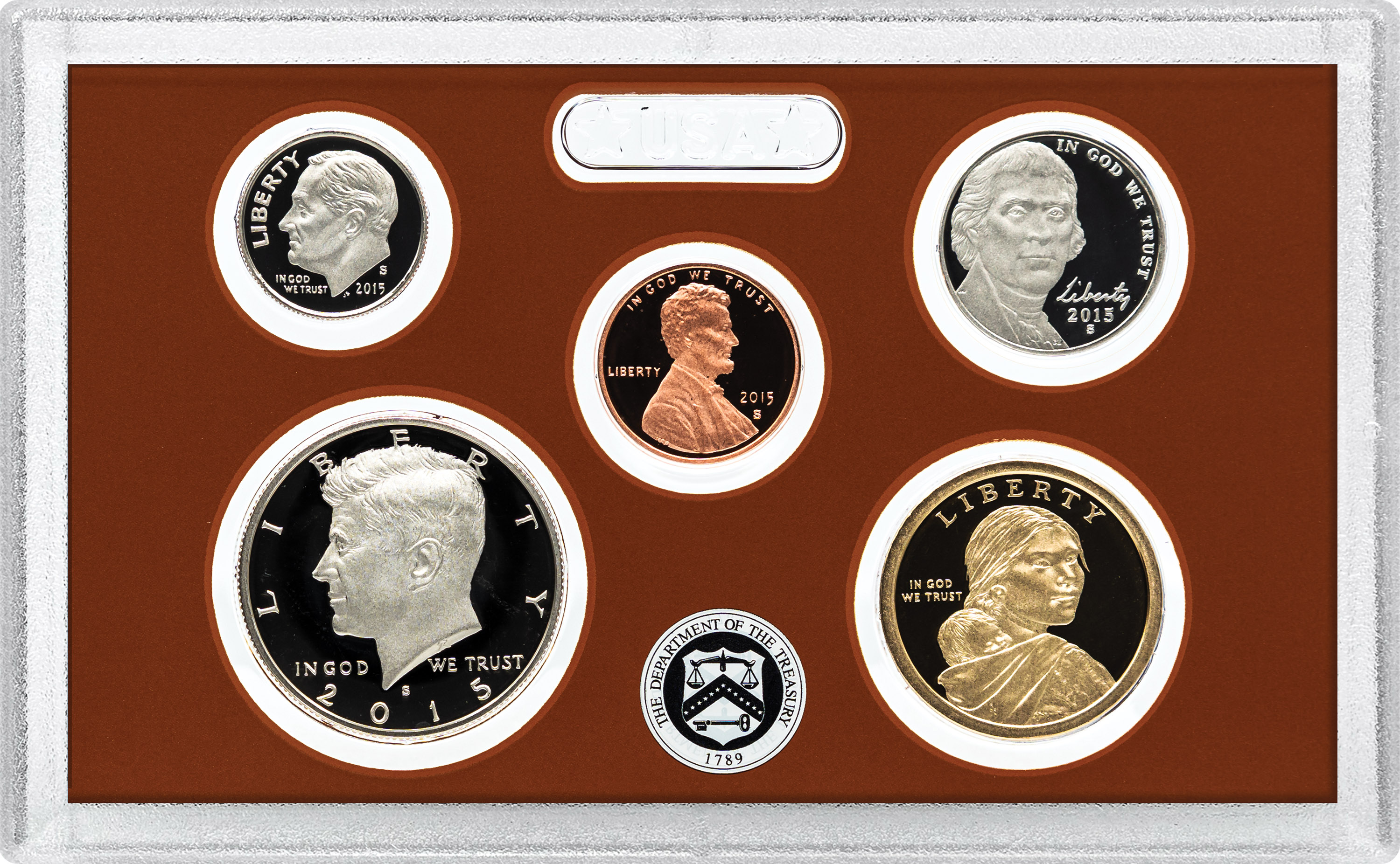 2015-S 1c-$1 Clad Proof Set, 14 Coins PR