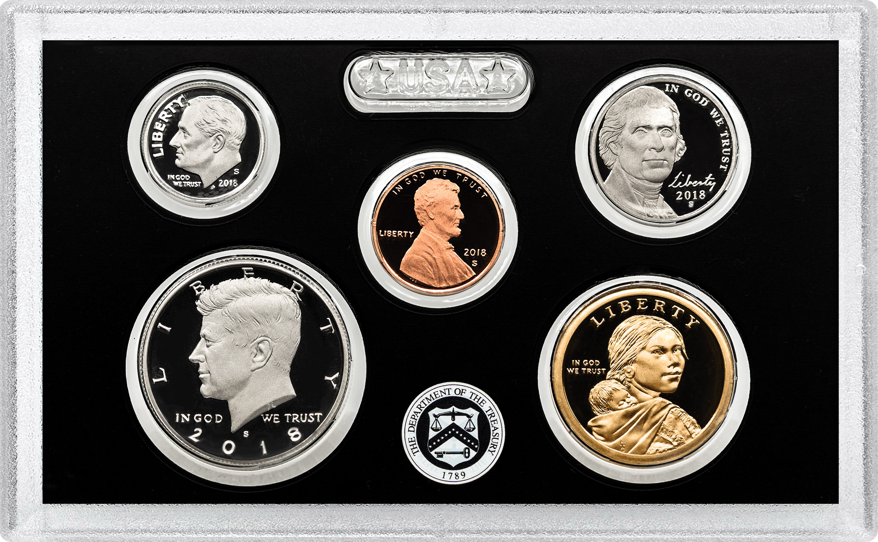2018-S 1c-$1 Silver Proof Set, 10 Coins PR