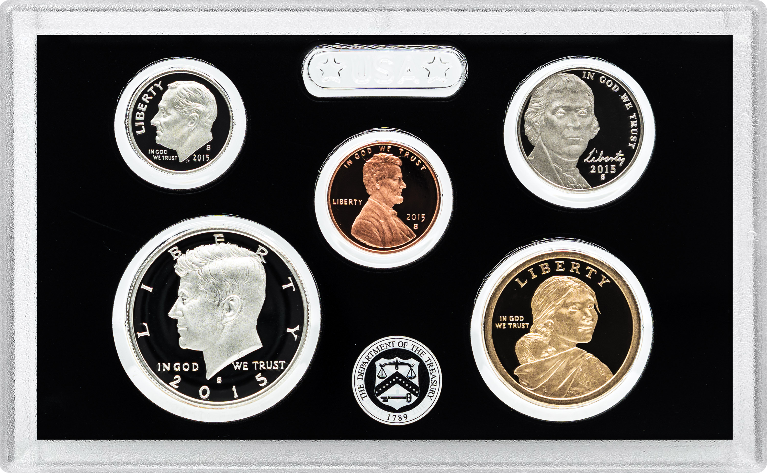 2015-S 1c-$1 Silver Proof Set, 14 Coins PR