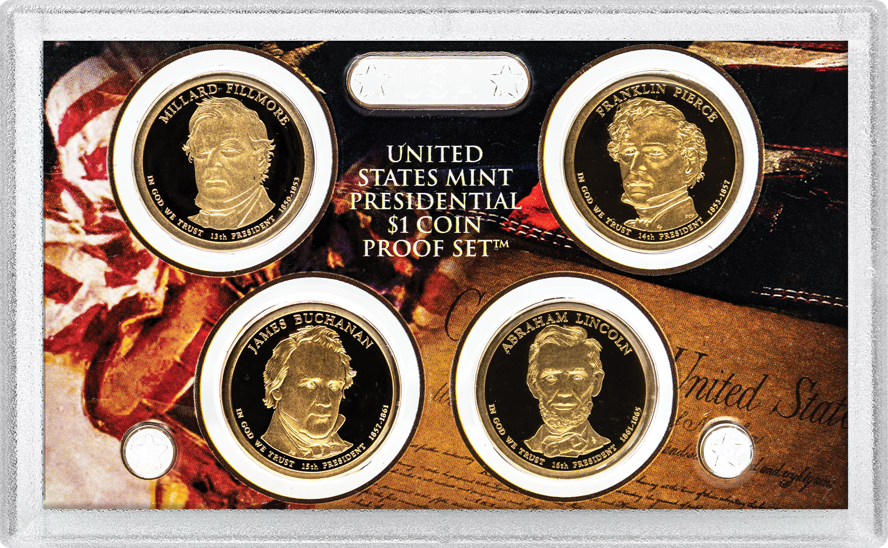 2010-S $1 Presidential Proof Set, 4 Coins PR