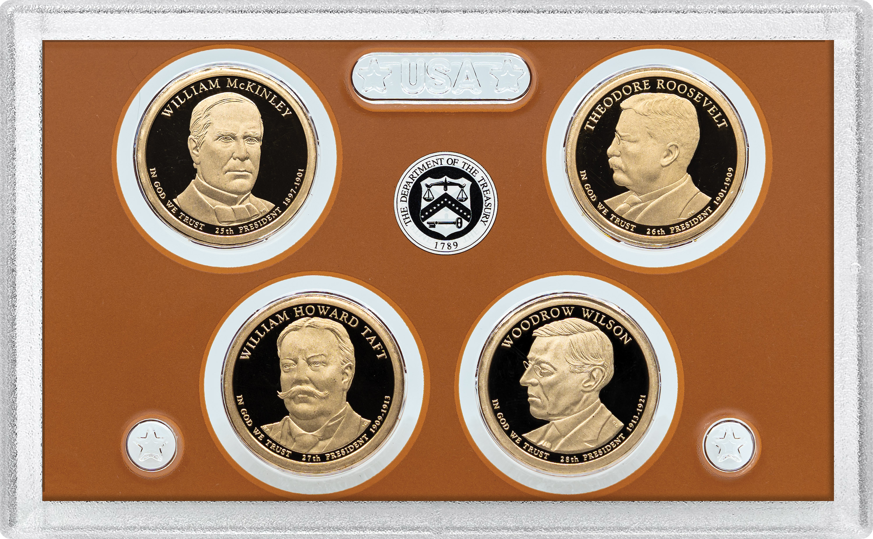 2013-S $1 Presidential Proof Set, 4 Coins PR