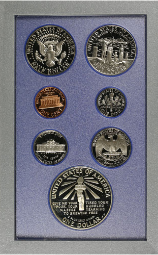1986-S 1c-$1 Prestige Proof Set, 7 Coins PR