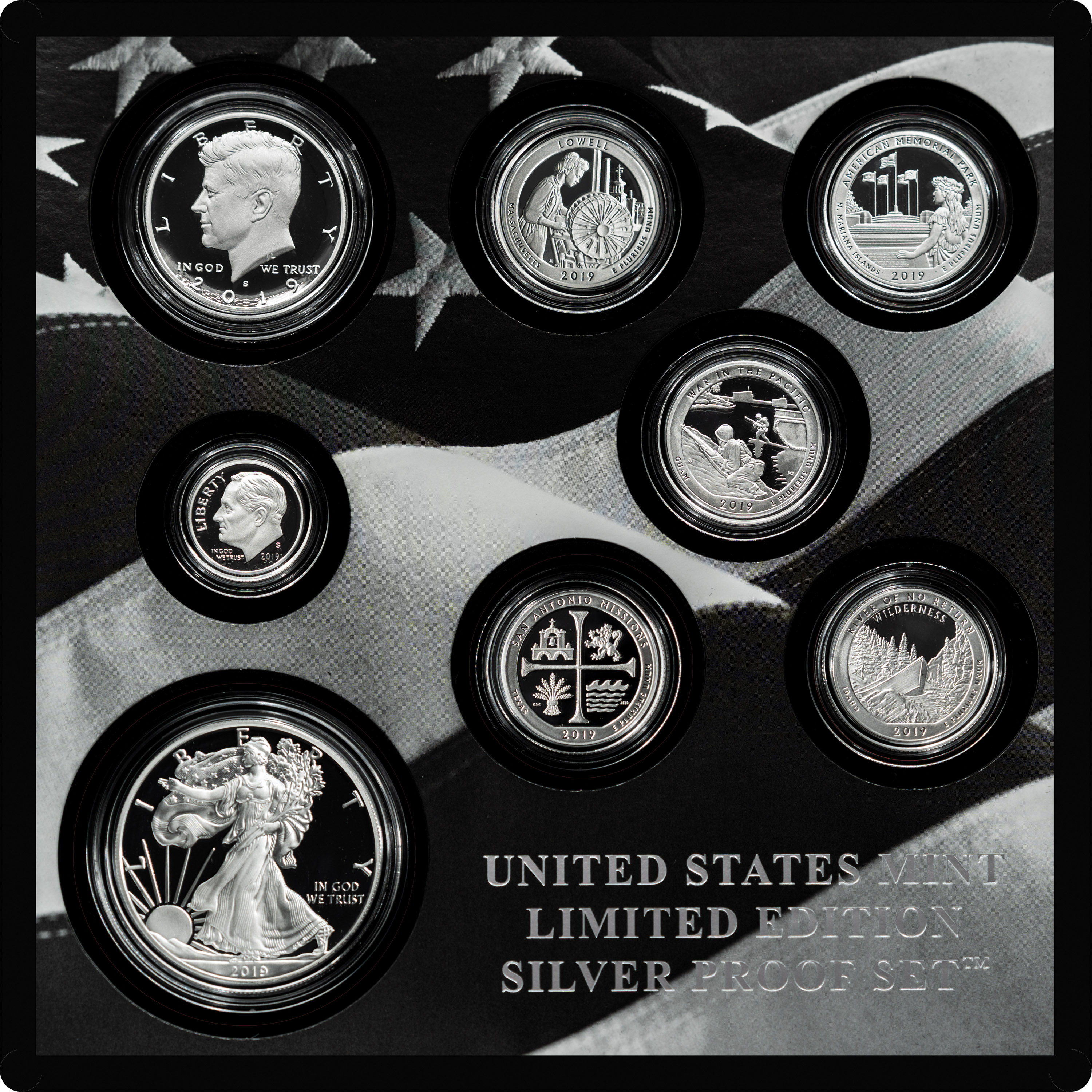 2019-S 25c-$1 Silver Limited Edition Proof Set, 8 Coins PR