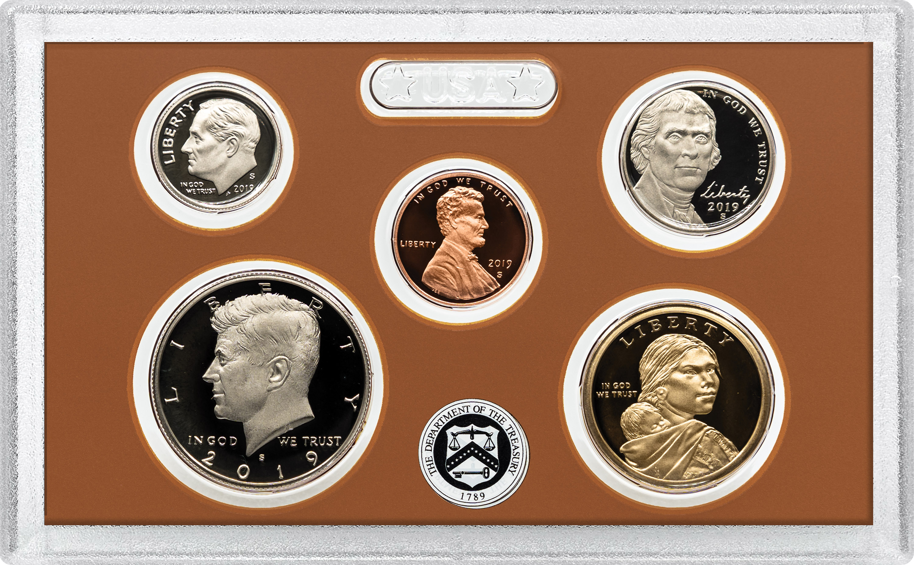 2019-S 1c-$1 Clad Proof Set, plus 2019-W Cent, 10 Coins PR