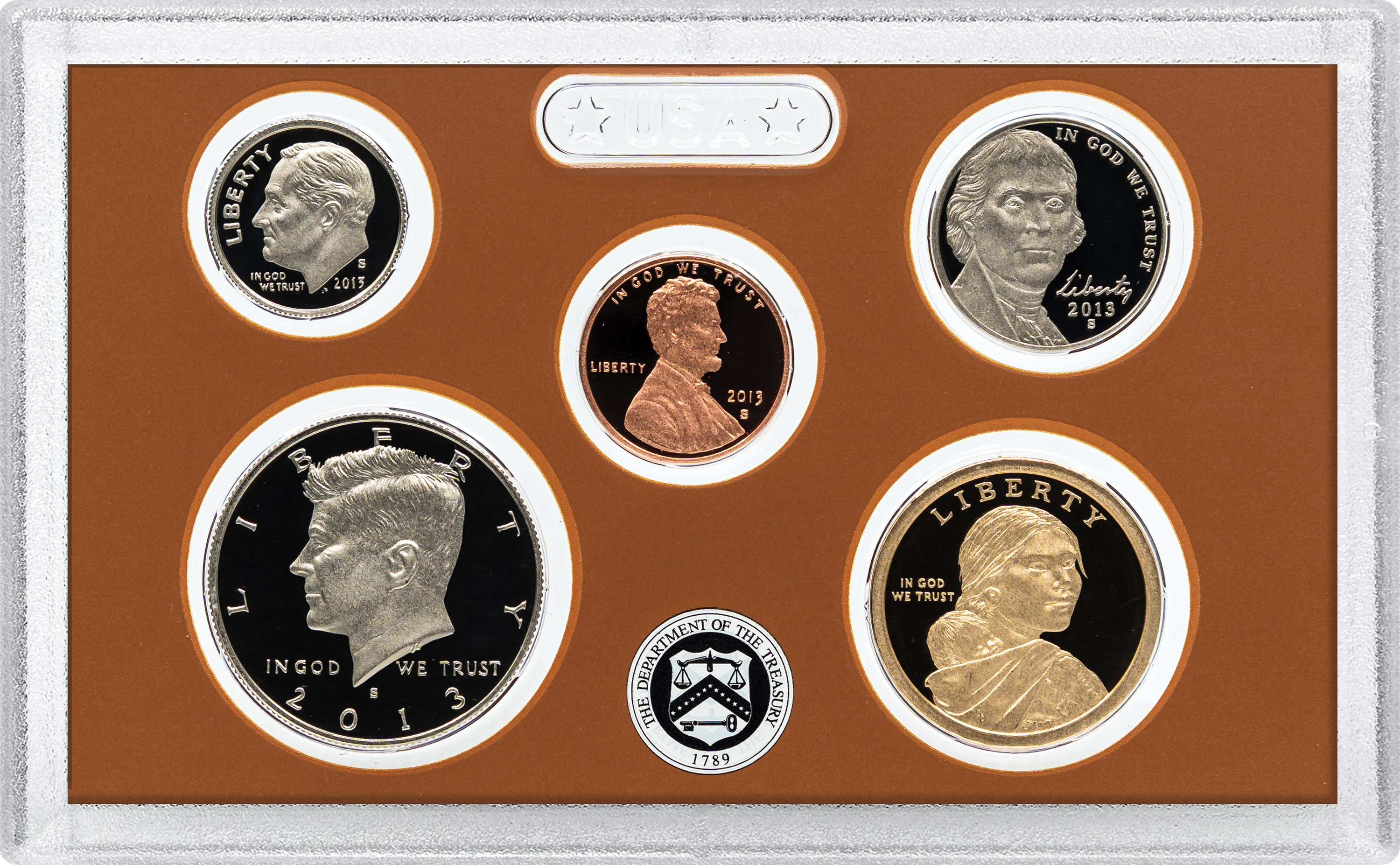 2013-S 1c-$1 Clad Proof Set, 14 Coins PR