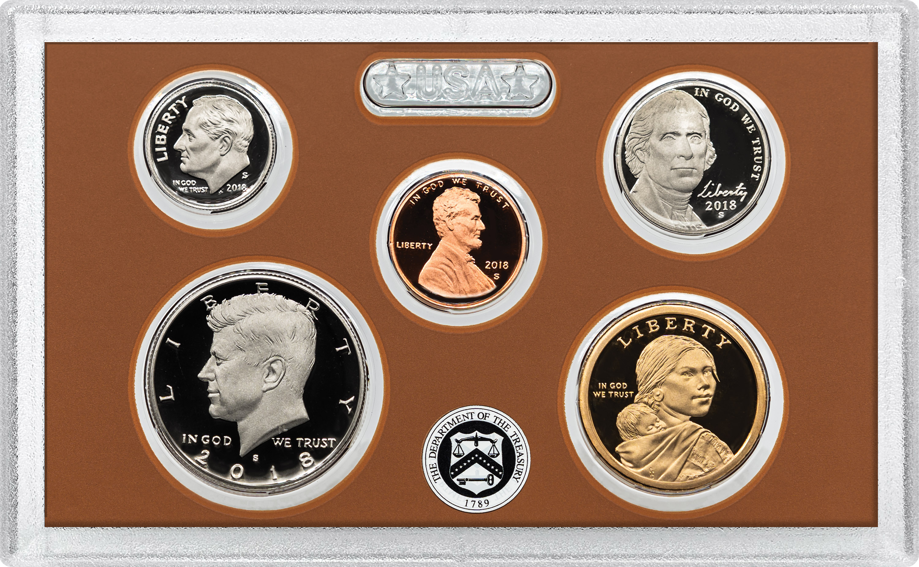 2018-S 1c-$1 Clad Proof Set, 10 Coins PR