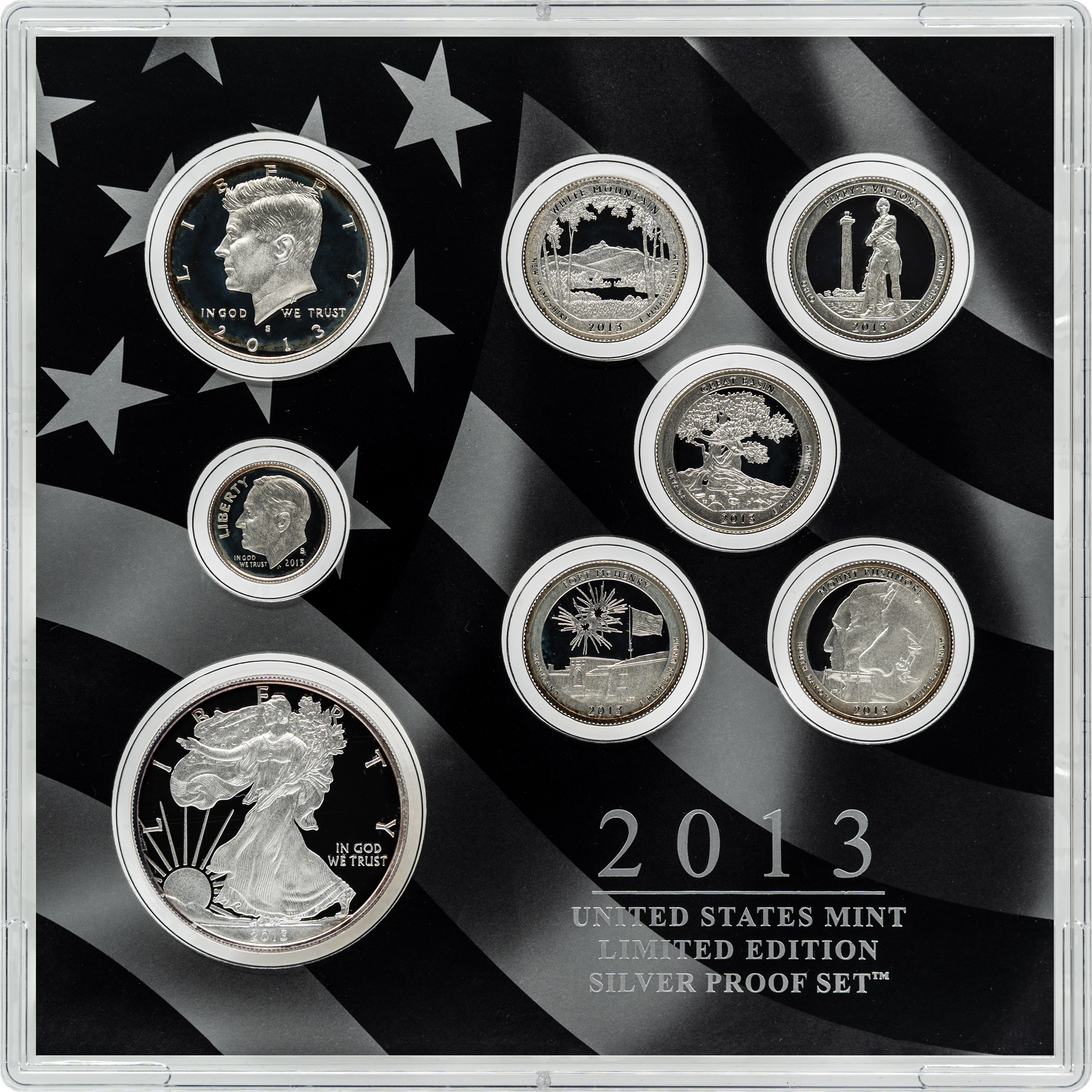 2013-S 1c-$1 Silver Limited Edition Proof Set, 8 Coins PR