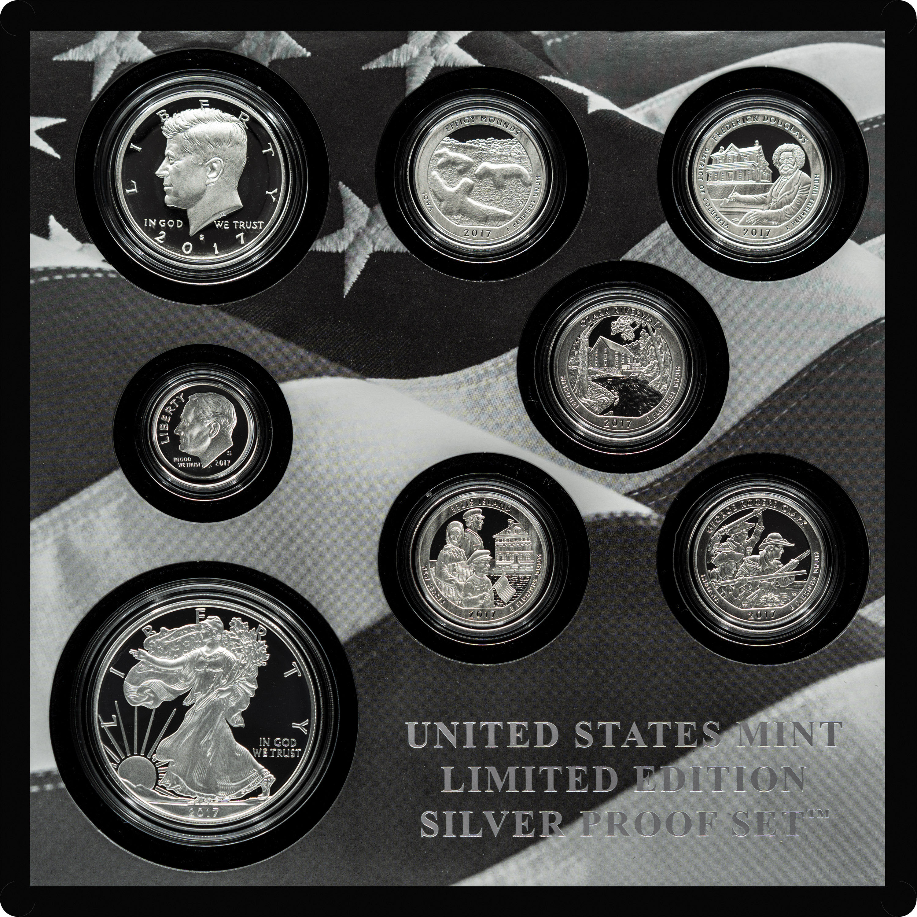 2017-S 25c-$1 Silver Limited Edition Proof Set, 8 Coins PR