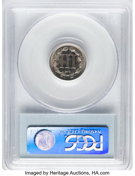 3-Cent Nickel 3cN 1865-1889 [Type] MS66 CAC thumbnail 2