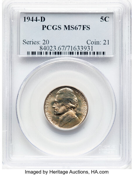 1944-D 5c Silver MS FS thumbnail 5