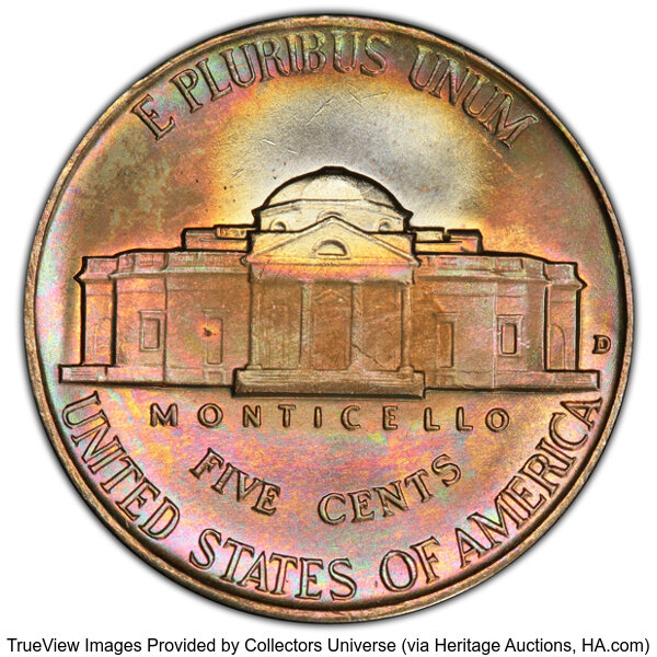 Jefferson Nickel 5c Memorial Reverse, 1938-2003 [Type] OGP thumbnail 6