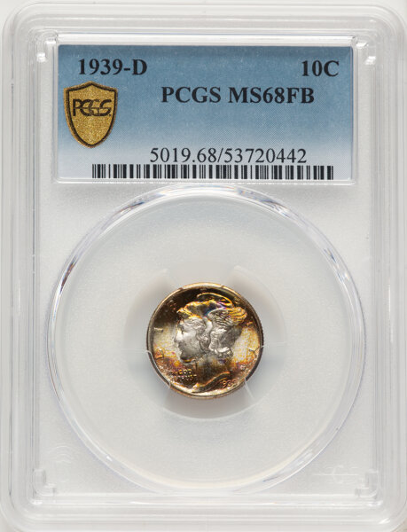 1939-D 10c MS FB MS68 FB thumbnail 2